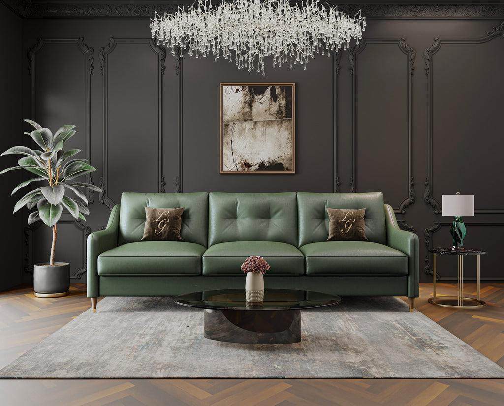 Cherry Leather Sofa 3+1+1 Seater