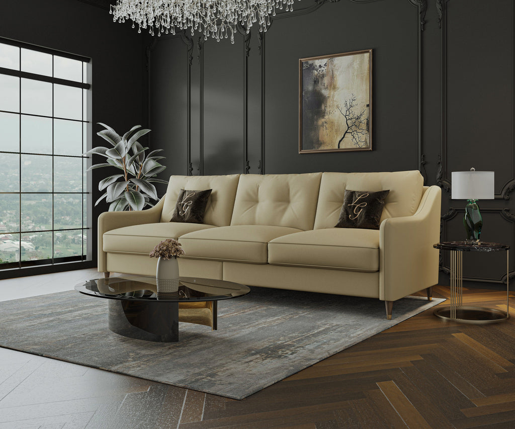Cherry Leather Sofa 3+1+1 Seater