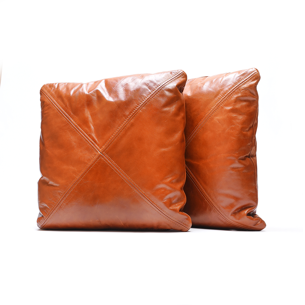 Cross Pattern Cushion – Modern Contrast Design | Leather Galleria