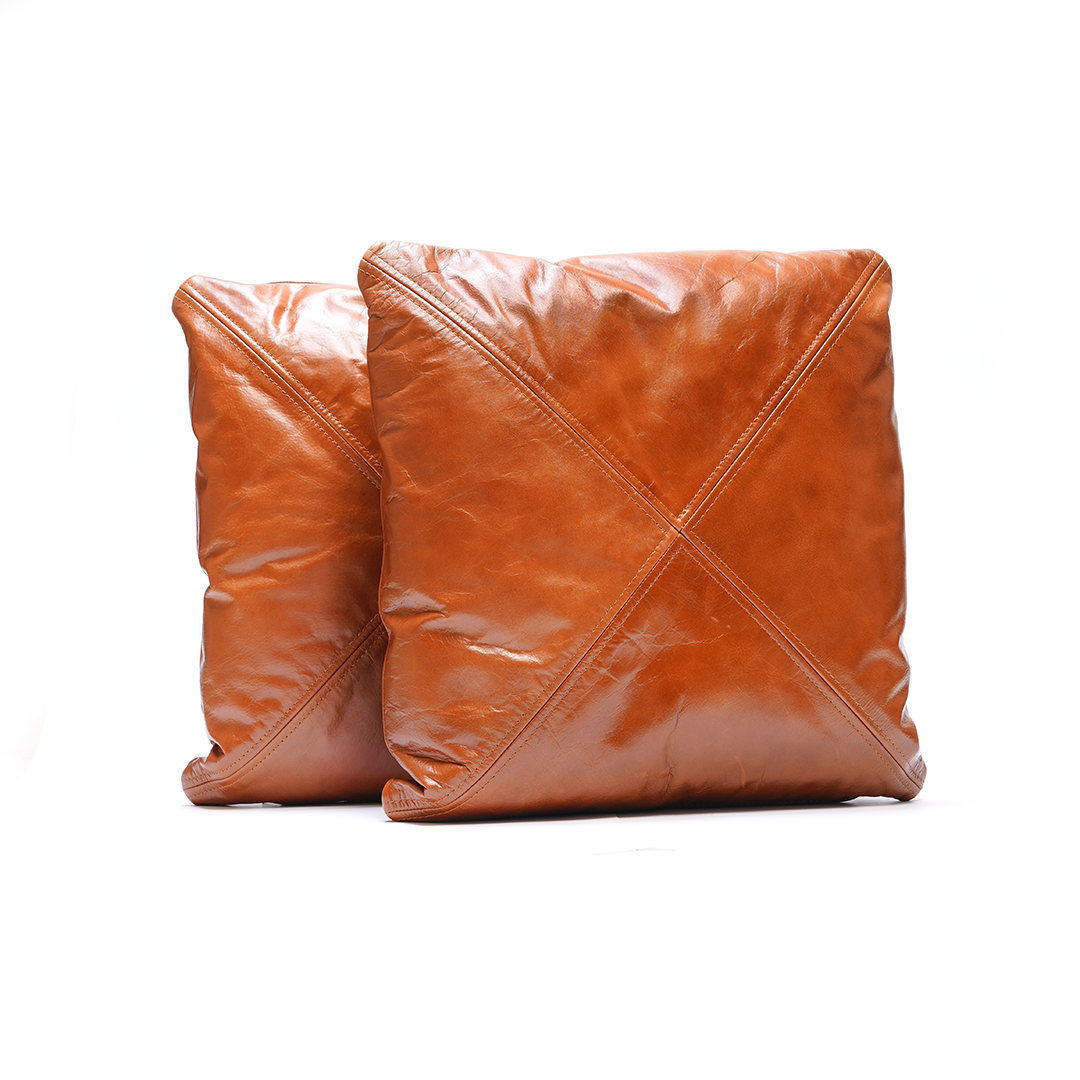 Cross Pattern Cushion – Modern Contrast Design | Leather Galleria