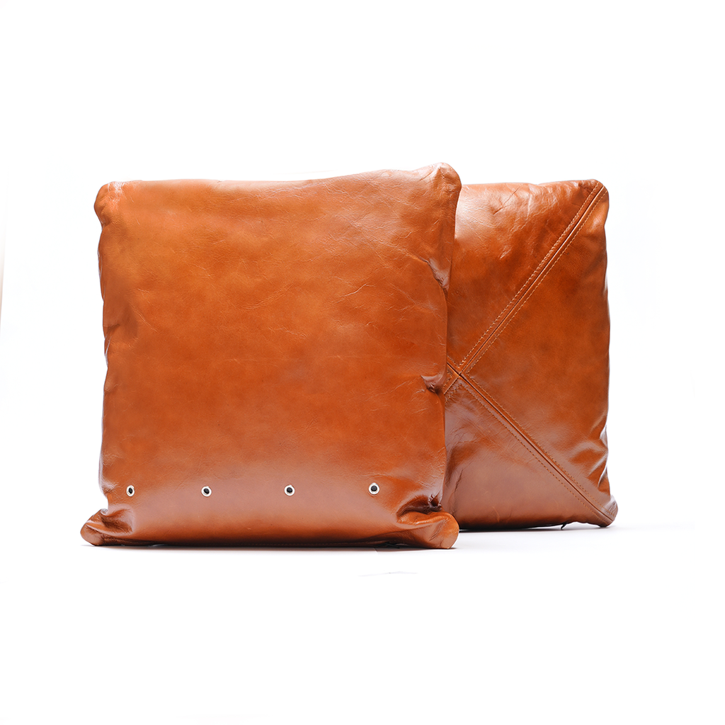 Cross Pattern Cushion – Modern Contrast Design | Leather Galleria