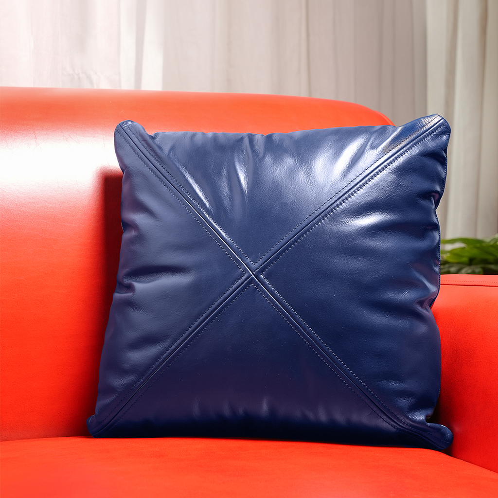 Cross Pattern Cushion – Modern Contrast Design | Leather Galleria