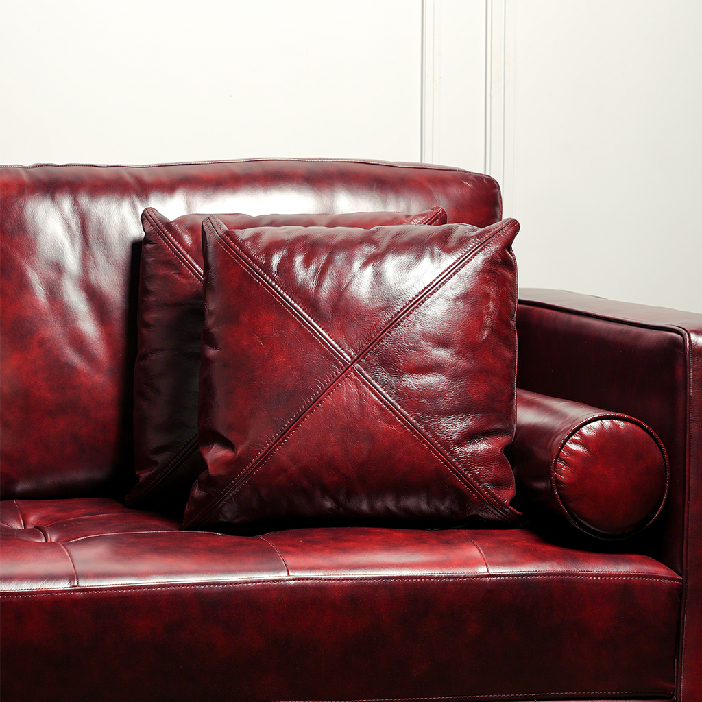 Cross Pattern Cushion – Modern Contrast Design | Leather Galleria