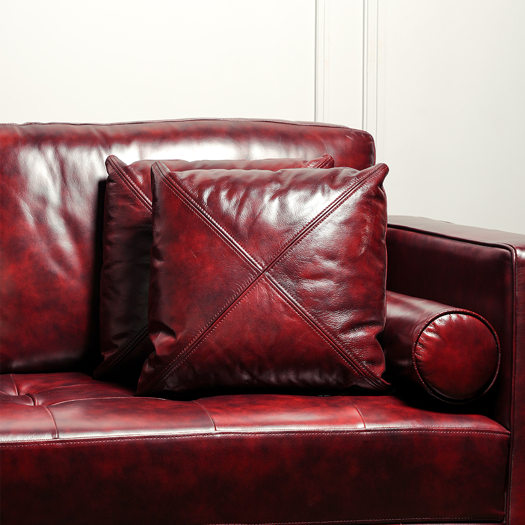 Cross Pattern Cushion – Modern Contrast Design | Leather Galleria