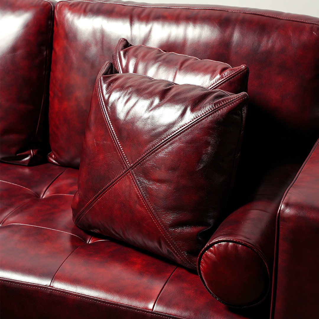 Cross Pattern Cushion – Modern Contrast Design | Leather Galleria