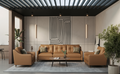 Cherry Leather Sofa 3+1+1 Seater