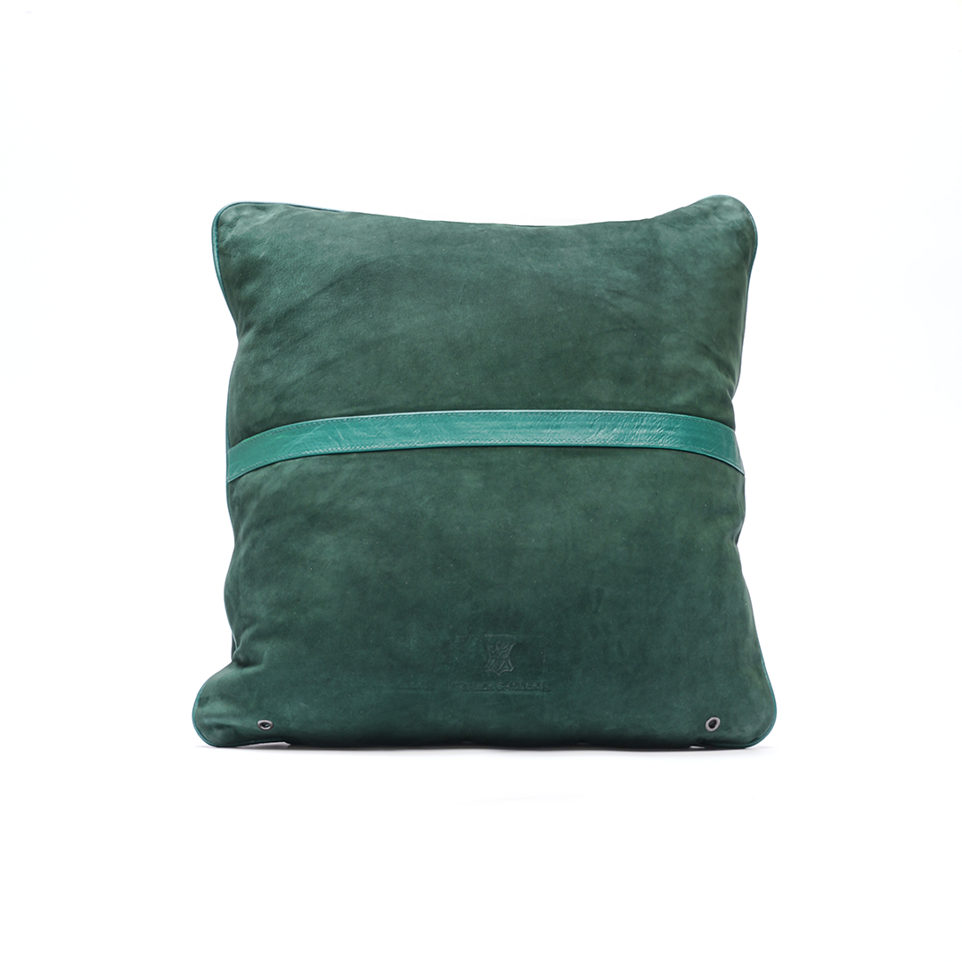 Nubuck Emerald Leather Cushion – Luxurious Soft Touch | Leather Galleria