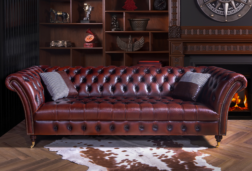 Stingmarch Chesterfield Leather Sofa – Handwaxed