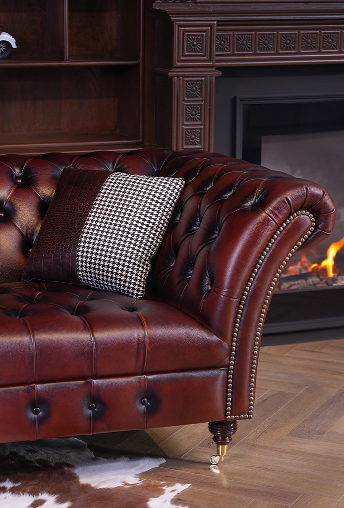 Stingmarch Chesterfield Leather Sofa – Handwaxed