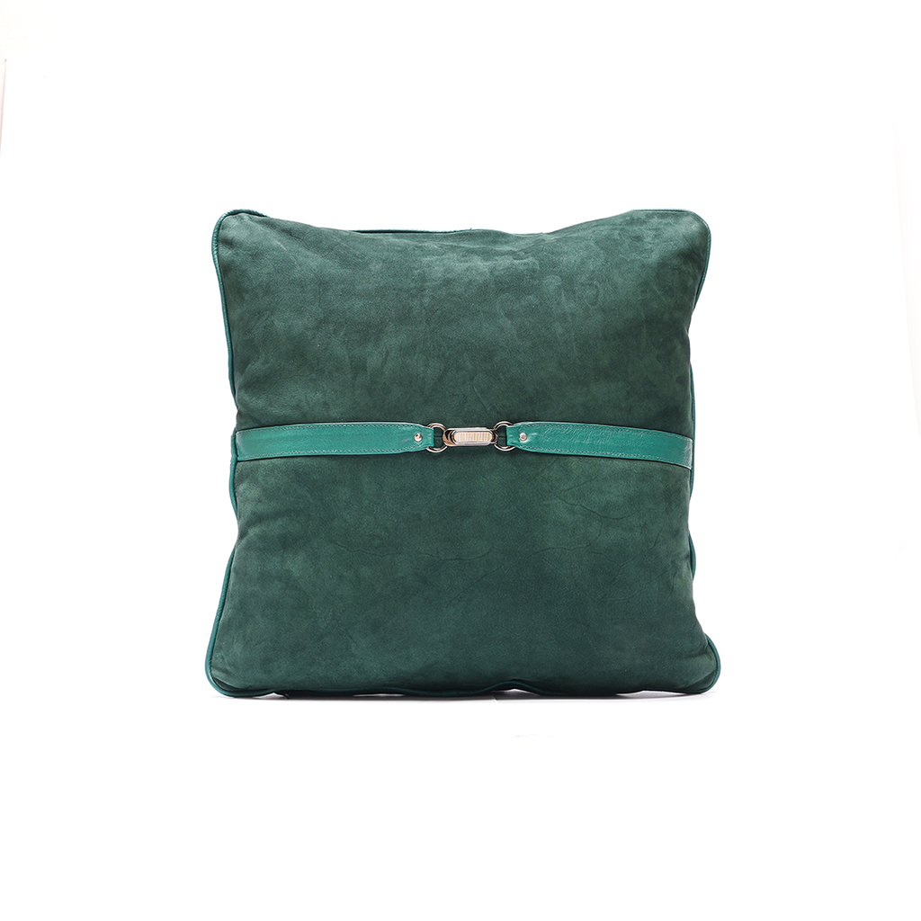 Nubuck Emerald Leather Cushion – Luxurious Soft Touch | Leather Galleria