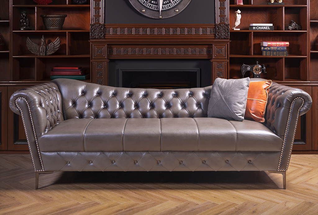 Vora Chesterfield Leather Sofa – Handwaxed