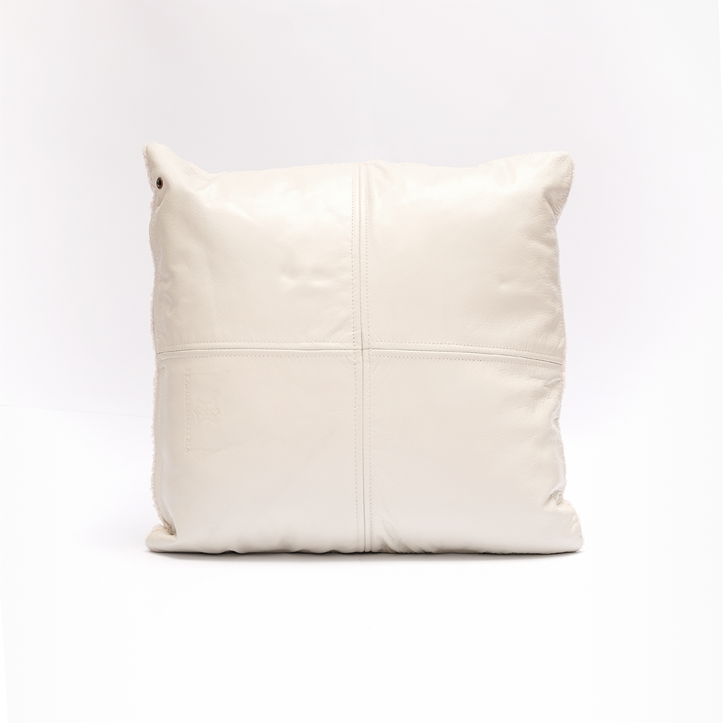 White Buckle Cushion – Modern Sophistication Meets Subtle Luxury | Leather Galleria