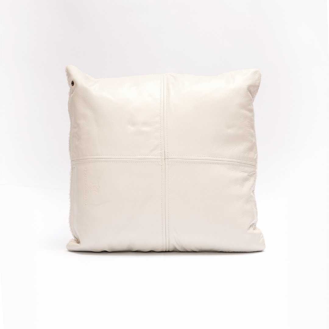 White Buckle Cushion – Modern Sophistication Meets Subtle Luxury | Leather Galleria