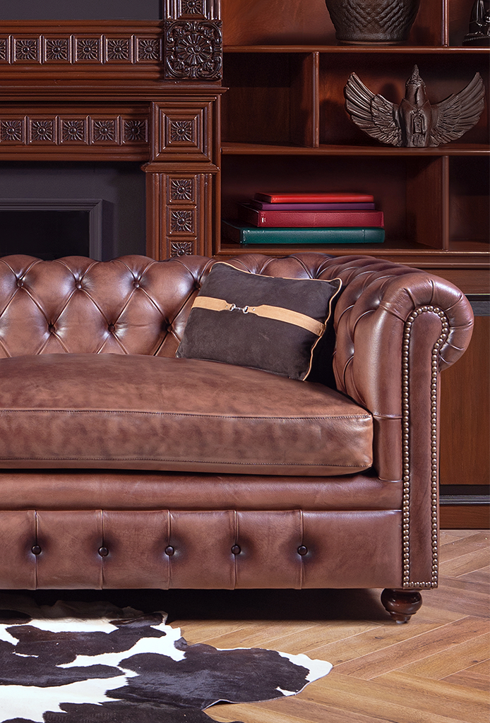 Cromewell Chesterfield Leather Sofa – Handwaxed