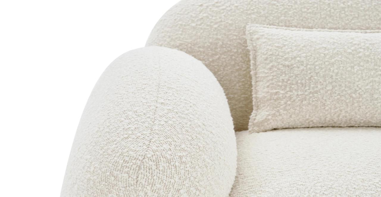 Arm view Ivory 3-Seater Snug Sofa, Perfect for Cozy Living Rooms - Comfortable, Stylish, and Elegant Seating Option