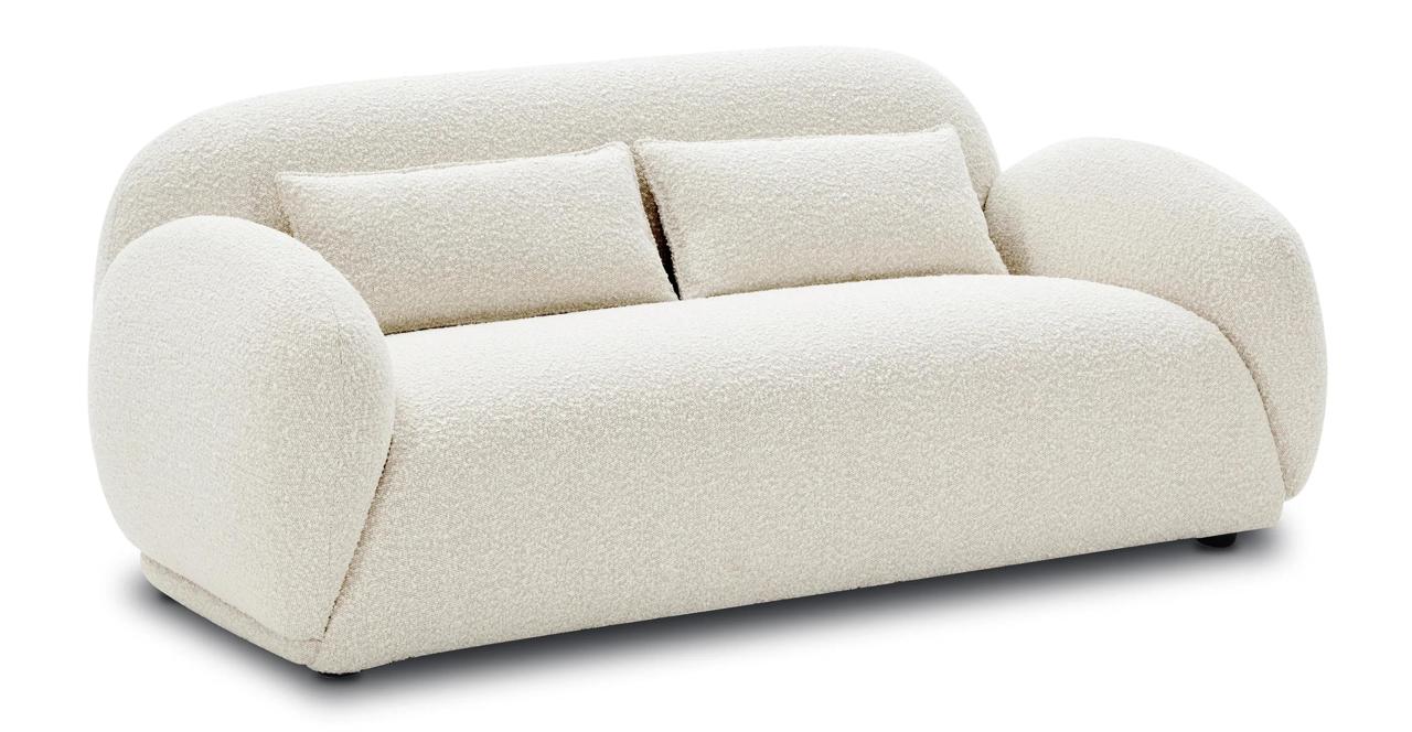 Full view Ivory 3-Seater Snug Sofa, Perfect for Cozy Living Rooms - Comfortable, Stylish, and Elegant Seating Option