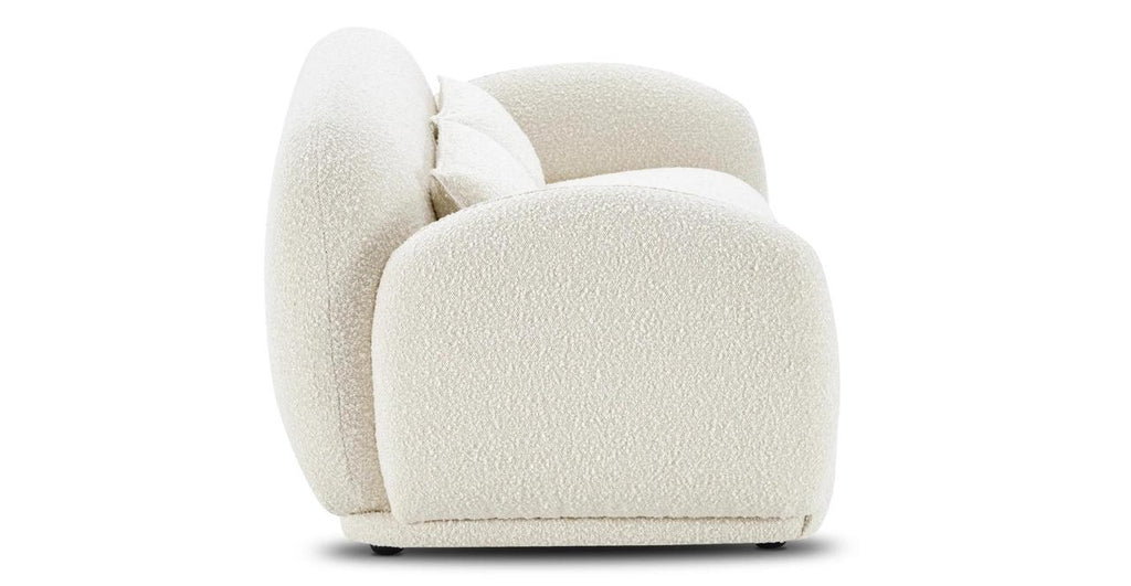 Side view Ivory 3-Seater Snug Sofa, Perfect for Cozy Living Rooms - Comfortable, Stylish, and Elegant Seating Option